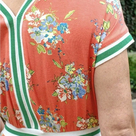 Matilda Jane Lets go together At Ease Maxi Dress Coral Floral Pockets Medium - Picture 7 of 9